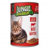 Jungle консервы для взрослых кошек с говядиной в желе 415 г